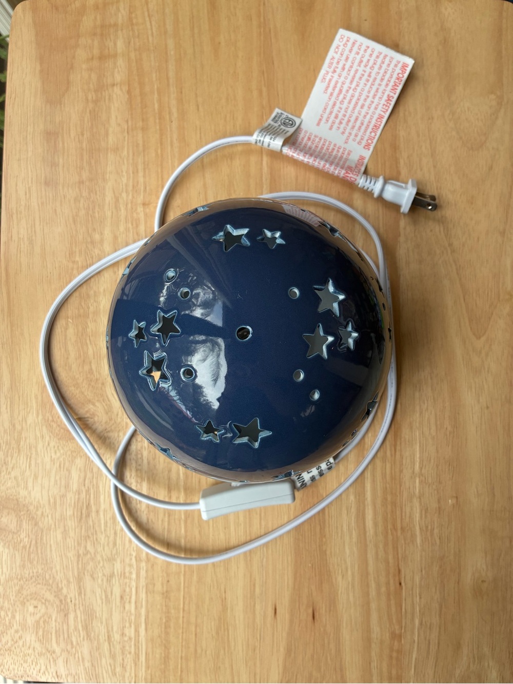 🌟Ceramic Star Projector Accent Lamp Navy Blue Celestial Night Light Globe 💫 - Picture 10 of 11